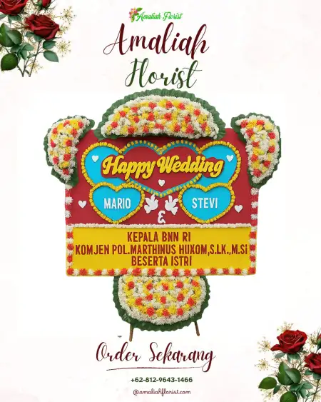 Papan Bunga Pernikahan Bobos